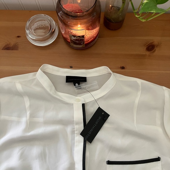 Worthington Tops - Worthington Off White Button Up Lightweight Blouse Size PXL New With Tags